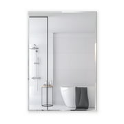 20"X30" inch Clear Rectangle Beveled Polish Frameless Wall Mirror with Hooks
