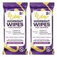 thumbnail image 1 of Violet Vibes Rinse-Free Body Wipes for Women, XL Post Workout Wipes, Aloe Scent, Moisturizing Shower Wipe, 20 count, 2 pack, 1 of 9