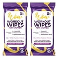 thumbnail image 1 of Violet Vibes Rinse-Free Body Wipes for Women, XL Post Workout Wipes, Aloe Scent, Moisturizing Shower Wipe, 20 count, 2 pack, 1 of 9