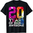 thumbnail image 1 of 20 YEARS OF BEING AWESOME 20TH BIRTHDAY T-ShirtMen and women, Black T-shirt, size: Extra large, 1 of 4