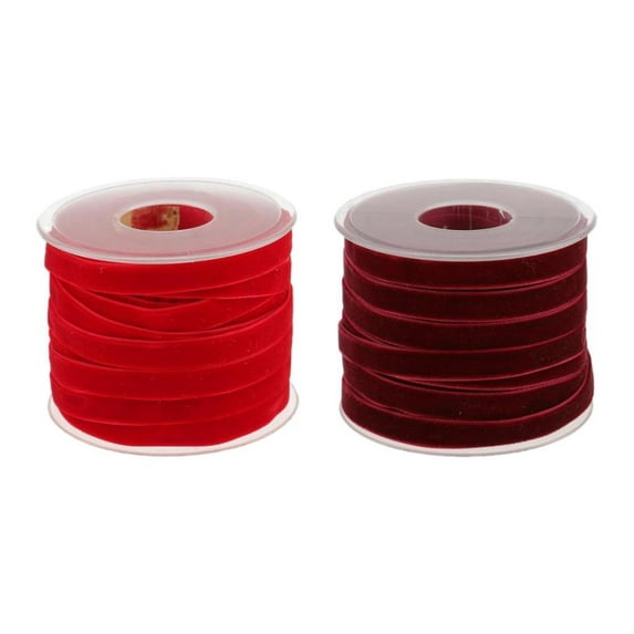 20 Yard 10mm Wide Velvet Ribbon Roll for DIY Crafts Tools Red