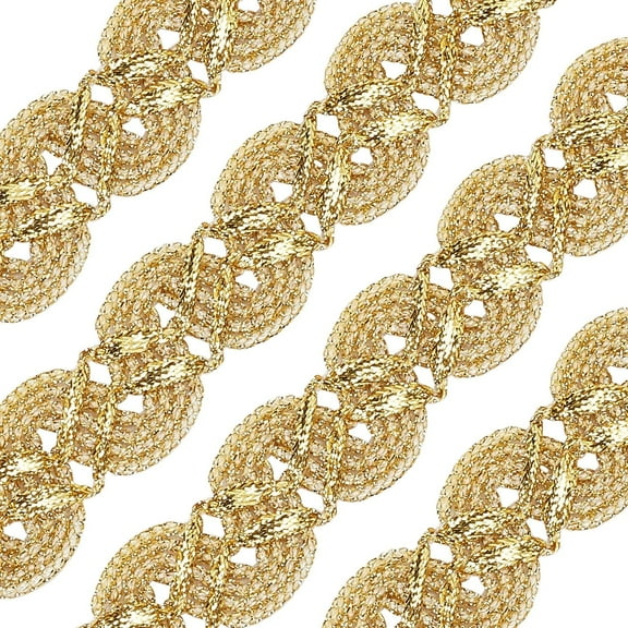20 Yard 3/8 inch Gimp Braid Trim Polyester Gold Metallic Edge Woven S Wave Lace Ribbon Fabric Upholstery Hand DIY Crafts for Gift Cable Ties Sewing Curtain Slipcover Costume Accessories