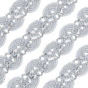 20 Yard 3/8 inch Gimp Braid Trim Polyester Silver Metallic Edge Woven S Wave Lace Ribbon Fabric Upholstery Hand DIY Crafts for Gift Cable Ties Sewing Curtain Slipcover Costume Accessories 20yards DIY