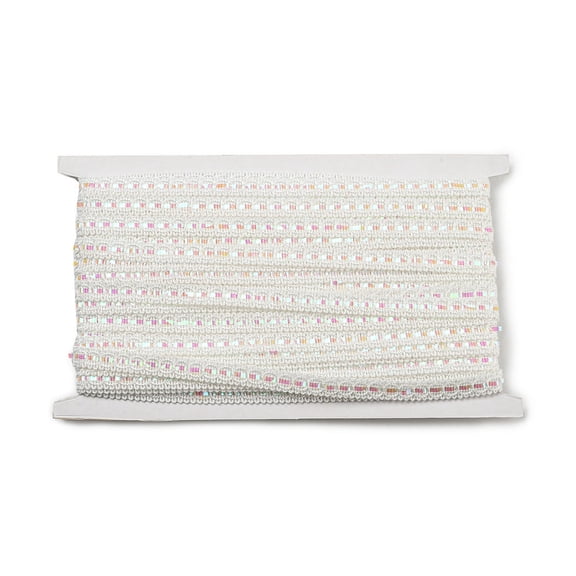 20 Yards 0.37 Inch/ 9.5mm Beige Trim Woven Braid Ribbon Ivory Basic Gimp Polyester Upholstery Edging Trimming Ribbon DIY