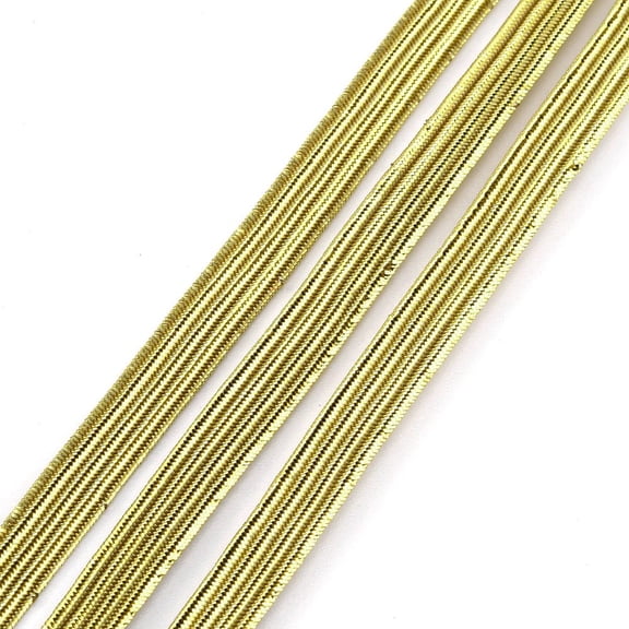 20 Yards 1/4 Inch Flat Gold Elastic Band Golden Glitter Metallic Elastic Cords Strip Strap Elasticity Knit String Ribbon for Sewing Crafts