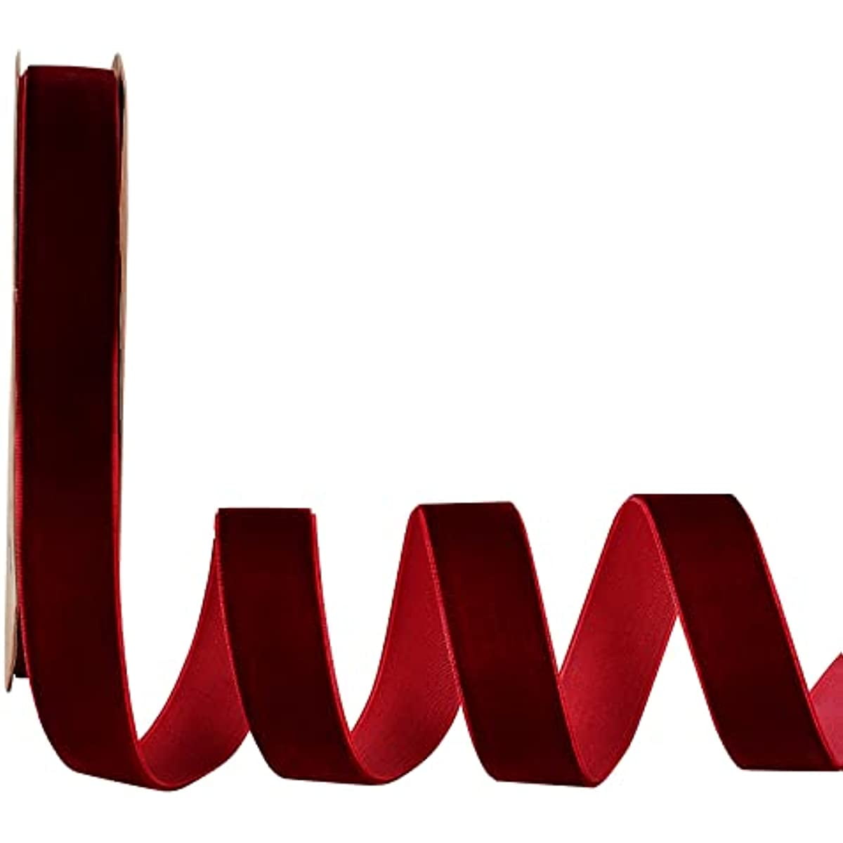 20 Yards 1 Inch Single Side Velvet Ribbon Satin Ribbon Roll for Wedding