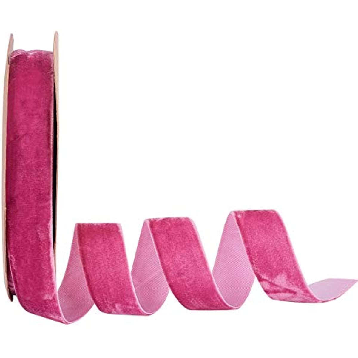 20 Yards × 1 Inch Single Side Velvet Ribbon Satin Ribbon Roll for ...