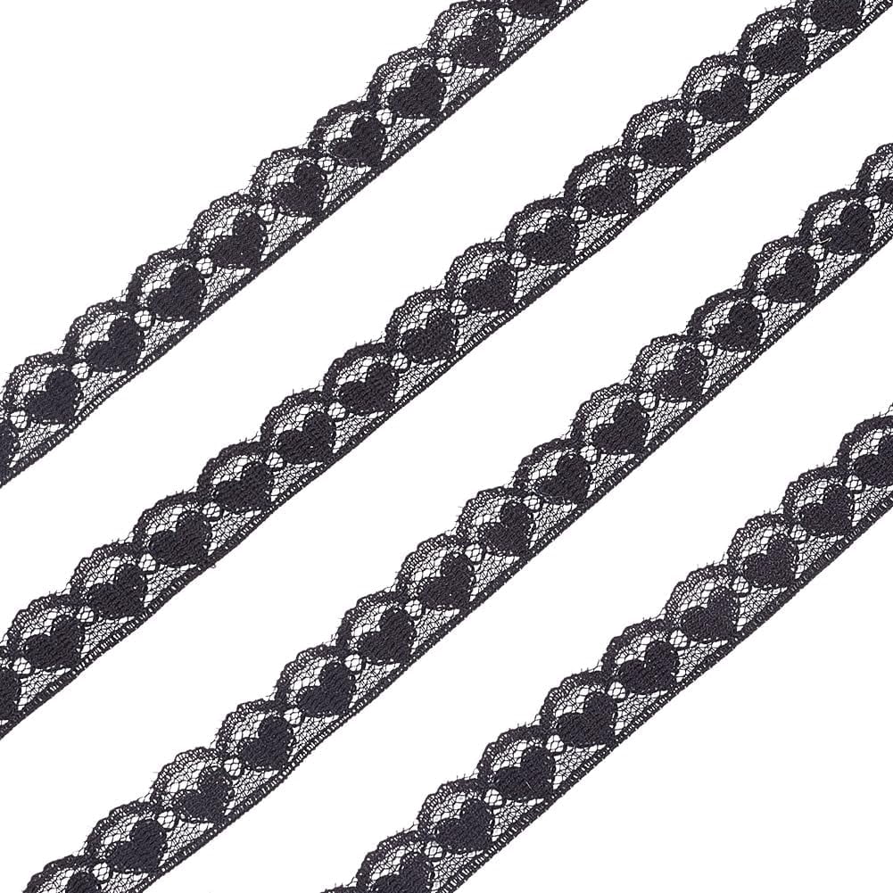 Sewing Edge Ribbon 20 Yards 12mm Vintage Ribbon Crochet Black Lace Trim Nylon Sewing Lace ...