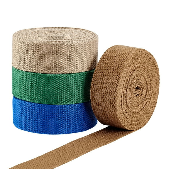 20 Yards/ 18.3m Cotton Webbing Sewing Twill Ribbon 1.3 inch Heavy Sewing Webbing Fabric Ribbon Cotton Straps Flat Polycotton Ribbon for Sewing Wrapping Decoration Bags DIY Crafts 1Set
