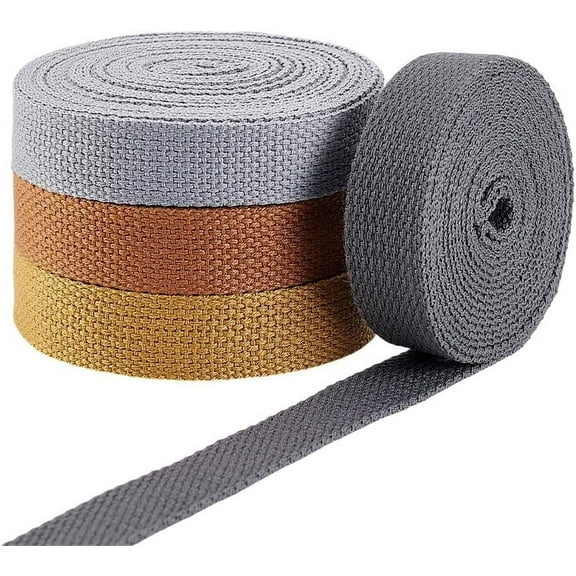 20 Yards/ 18.3m Cotton Webbing Sewing Twill Ribbon 3/4 inch Heavy Sewing Webbing Fabric Ribbon Cotton Straps Flat Polycotton Ribbon for Sewing Wrapping Decoration Bags DIY Crafts 1set DIY