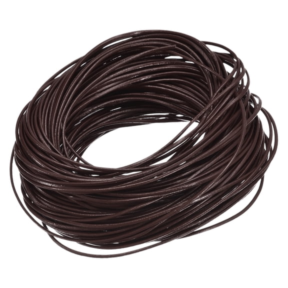 20 Yards 1mm Round Leather Cord Lacing Strings for DIY Crafts Dark Coffee