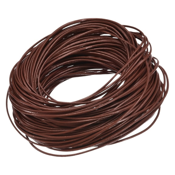 20 Yards 1mm Round Leather Cord Lacing Strings for DIY Crafts Light Coffee