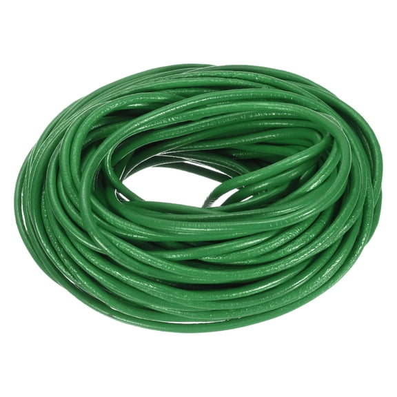 20 Yards 3mm Round Leather Cord Lacing String for DIY Crafts, Grass Green