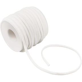 20 Yards 5MM Wide White Elastic Band Cord Threads Stretchy Spandex Flat Stretch Round Soft Nylon Fabric String Cords Rope Roll