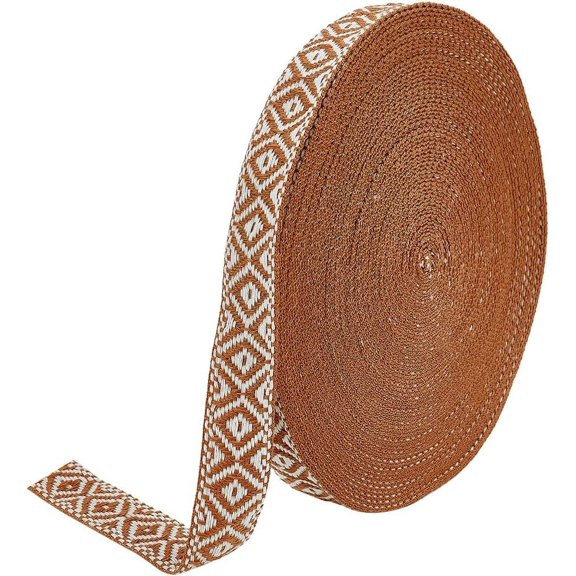 20 Yards 7/8 Inch Jacquard Ribbon Trim Vintage Boho Rhombus Embroidery Polyester Ribbons for DIY Clothing Hat Bag Sewing Craft Mixed Color
