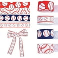 thumbnail image 1 of 20 Yards Baseball Ribbons 4 Styles 78 Sports Ball Ribbon Red White Wired Edge Ribbon Grosgrain Ribbon Fabric Ribbons, 1 of 7
