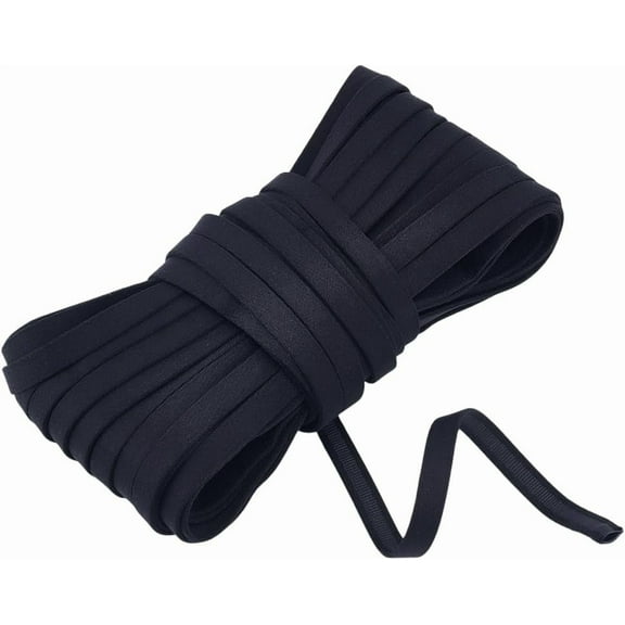 20 Yards Black Corset Boning Casing 3/8 Inch Polyamide Plush Underwire Channeling Tape Underwire Replacement Bra Cover Band Ribbon for Bra Corset Sewing Wedding Dress Black