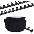 thumbnail image 1 of 20 Yards Buttonhole Ribbon Braid Trim with Button Loops 14mm Corset Button Braid Cord Black Elastic Button Loop Buttonhole Lace Trim, 1 of 9