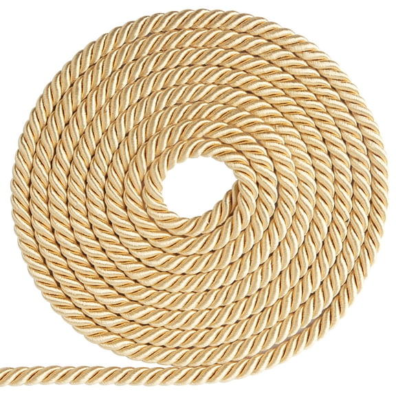 20 Yards Cord Rope 8mm/0.31" Polyester Twist Lip Twine Decorative Cording Thread String Ribbon for Home Decor Curtain Tieback