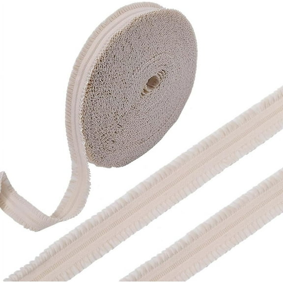 20 Yards Double Ruffle Elastic Lace Trim 7/8" Wide Ruffled Pleated Nylon Fabric Stretch Edging Trimming Lace Ribbon for DIY Sewing Crafts Dress Collars Sleeves Decoration Gift Wrapping