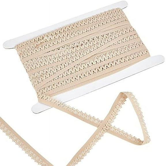 20 Yards Edge Lingerie Elastic 13mm Wide Stretch Lace Trim Picot Edges Trimming Webbing Crocheted Lace Cord Ribbon