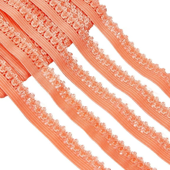 20 Yards Elastic Lace Trim 13mm Wide Stretch Edge Lingerie Edging Trimming Webbing Crocheted Lace Cord Ribbon for Sewing Crafts Garment Embellishments Gift Wrapping Supplies Dark Orange Dark Orange