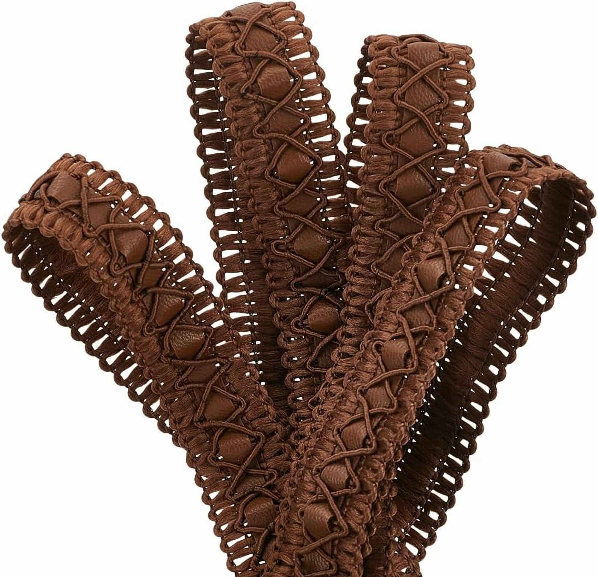 20 Yards Faux Leather Braid Trims 3/4 inch Wide Flat Upholstery Strap ...