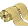 thumbnail image 1 of 20 Yards Gold Glitter Wired Ribbon with Gold Metallic Edge, 2 Inch Christmas Ribbon for Wreath, Tree Decoration, Home Decorc, 1 of 4