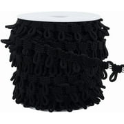20 Yards Lace Button Loop Black Polyester Elastic Buttonhole Cord Petite Braid Stretch Band for Costume Crafts Sewing 1set