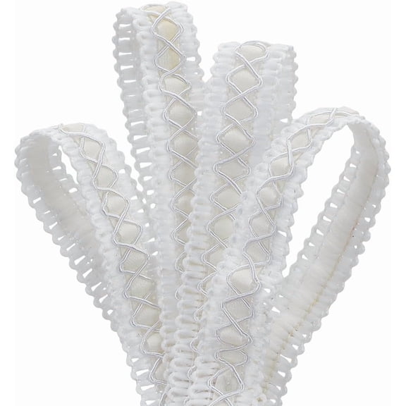 20 Yards Leather Braid Trims 3/4 inch Wide Gimp Braid Trim Flat Upholstery Strap Trim Leather Edge Sewing Ribbon for Home Decor Garment Accessories DIY Sewing Craft White