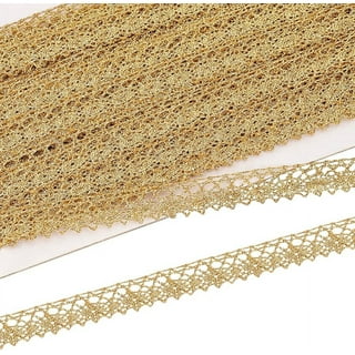 COHEALI 2pcs Upholstery Braid Gold Trim for Sewing Lace Ribbon Gimp Crafts  Braid Trim Ribbon Gold Braided Trim Wedding Dress Embellishment Astetic