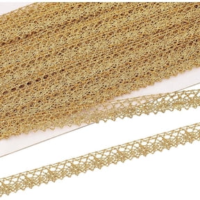 20 Yards Metallic Braid Trim 16mm Wide Gold Metallic Gimp Braid Trim Embellishment Hollowed Lace Trim DIY Crafts Sewing Ribbon for Home Christmas Party Decoration Clothes Accessories GoldDIY