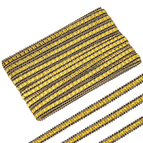 20 Yards Metallic Braid Trim by The Yard 1/2Inch Wide Polyester Wave Gimp Braid Trim with Black Back Edge Woven Braid Trim Decor Braid Ribbon