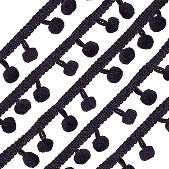 20 Yards Mini Pom Pom Trim Ball Fringe Ribbon Sew on DIY Craft Sewing Accessory for Home Curtain Clothes Pillow Decoration