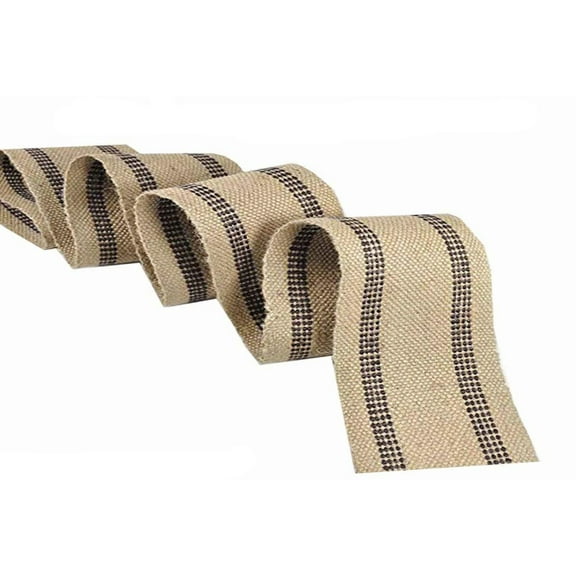 [20 Yards] Mybecca Black 9 Pounds Jute Webbing Natural Fabric 3.5 Inches Wide for Crafts & Decorations