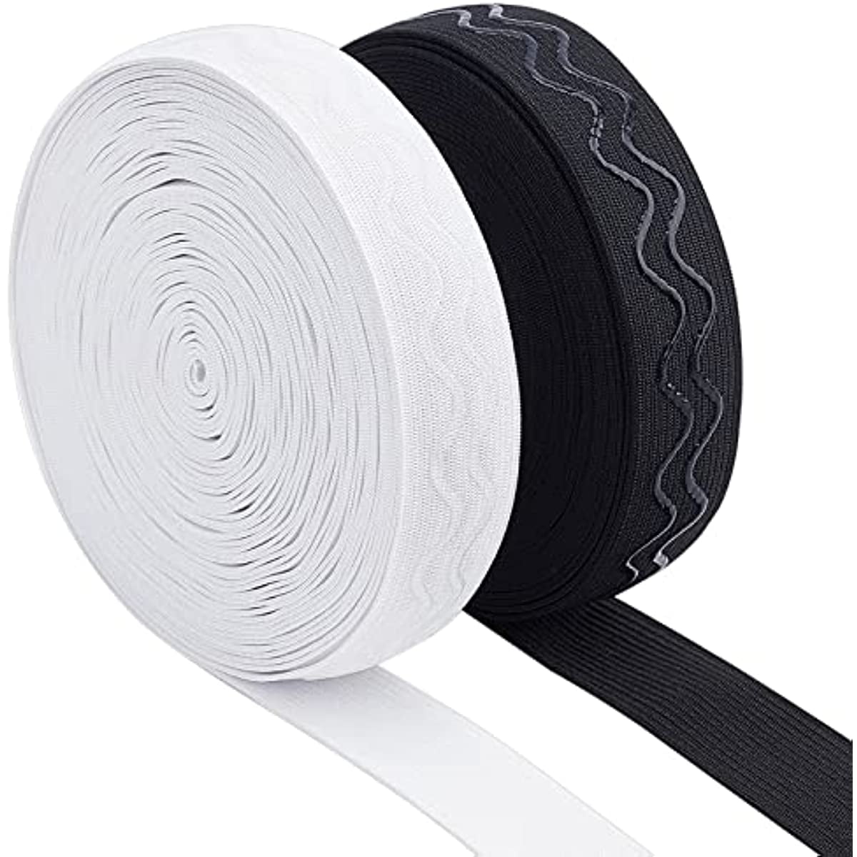 16 Yards Non-Slip Gripper Band 1.5” Elastic Silicone Band 3-Strip Non-Slip  Elastic Ribbon Black White Elastic Polyester Sewing Webbing Band for
