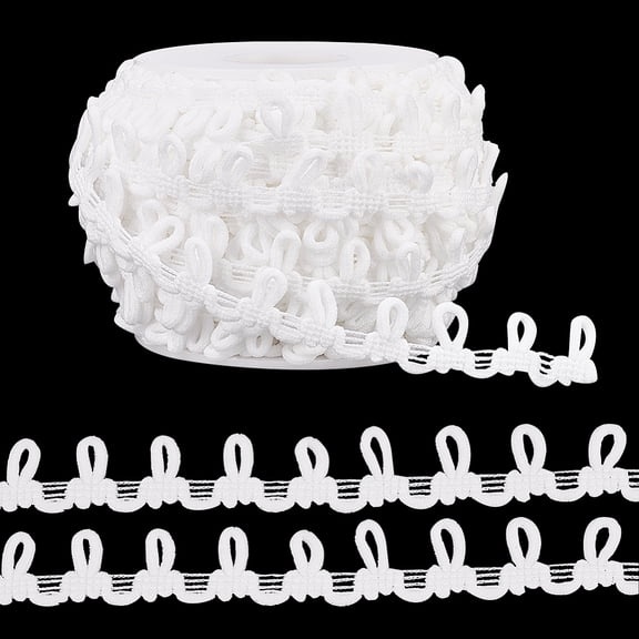 20 Yards Polyester Braid Trims with Elastic Button Loops Buttonhole Ribbons for Costume Crafts and Sewing with 1Pc Plastic Empty Spools
