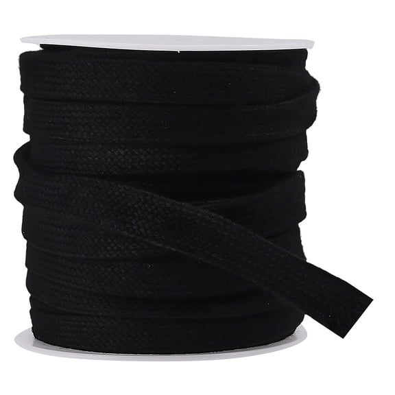 20 Yards Polyester Replacement Drawstring Cords with Spools for Sports Pants Sweatpants Sweaters Jackets Hoodies Black 11~12x1.7mm DIY