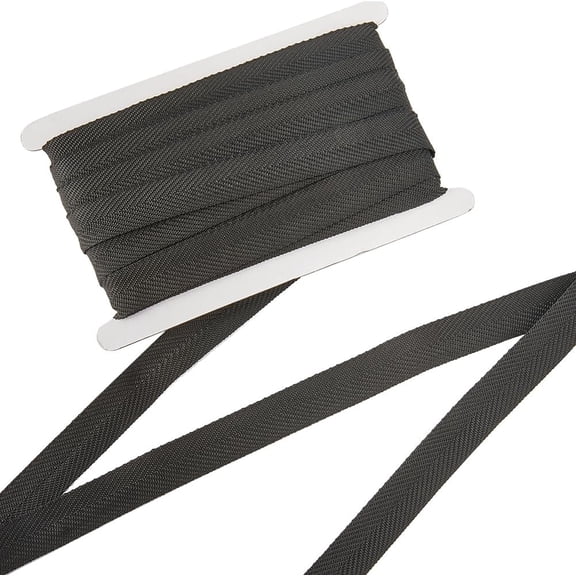 20 Yards Polypropylene Twill Tape Ribbon Herringbone Ribbon for Gift Wrapping Party Decoration Flat Black 7/8 inch(22mm) for Handmade