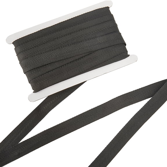 20 Yards Polypropylene Twill Tape Ribbon Herringbone Ribbon for Gift Wrapping Party Decoration Flat Black 7/8 inch(22mm)