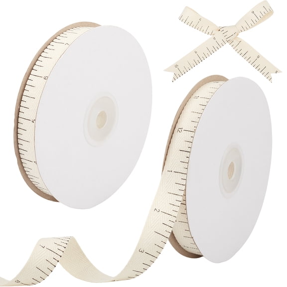 20 Yards Ruler Ribbon Twill Tape Cotton Ribbons 5/8 Inch Back to School Teacher Themed Decorations Supplies with Measuring Tape Printed DIY