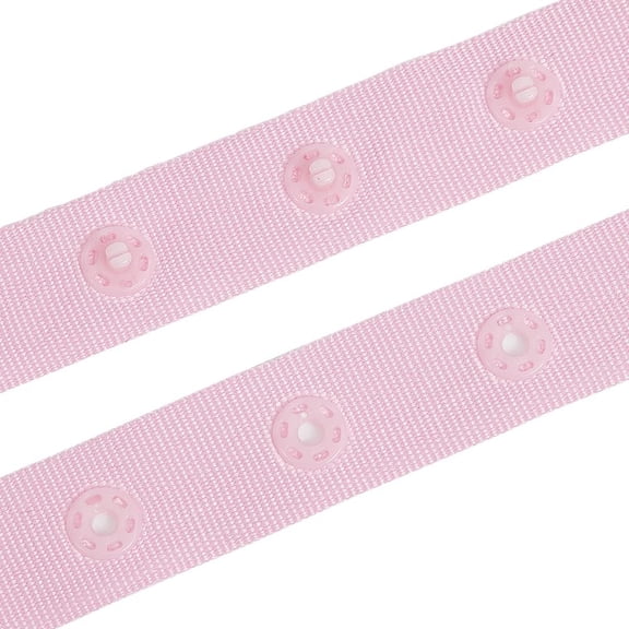 20 Yards Snap Button Tape Band Metal Snap Buttons Sewing Fastener Polyester Plastic Press Stud Ribbon Replacement Crafts for Clothes Pink