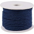 thumbnail image 1 of 20 Yards Twisted Cord Rope 3mm Nylon Honor Cord Silk Ropes Decorative Rope Trim Satin Shiny Cord Thread for Crafts Handfasting Home Décor Upholstery Curtain Tieback (Marine Blue), 1 of 9
