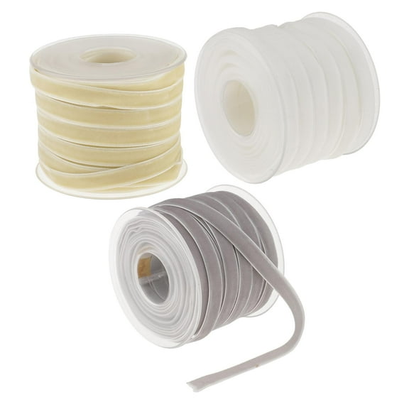 20 Yards Velvet Rayon Ribbon 10mm for Sewing Wreath Decoration Handmade Craft Gift Wrapping Bow Making White Beige Gray
