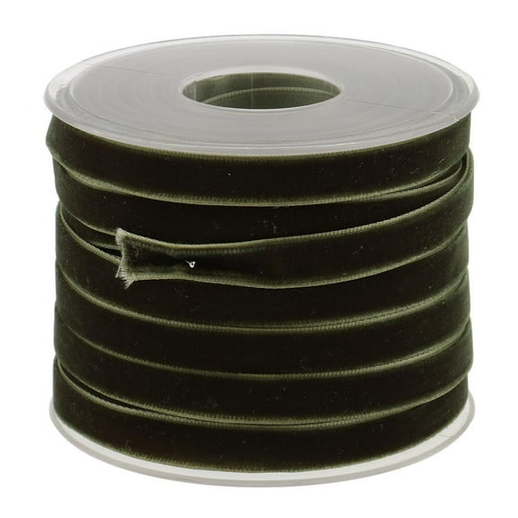 20 Yards Velvet Ribbon Spool Available in Many Colors 10mm/0.4inch Wide - Green