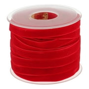 20 Yards Velvet Ribbon Spool Available in Many Colors 10mm/0.4inch Wide - Red