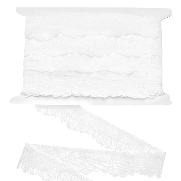 20 Yards White Stretch Laces Trim 1-3/8 inch Wide Elastic Chinlon Lace Ribbon Flexible Lace Edging DIY