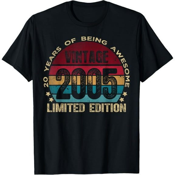 20 Year Old Gifts Vintage 2005 Limited Edition 20th Birthday T-Shirt