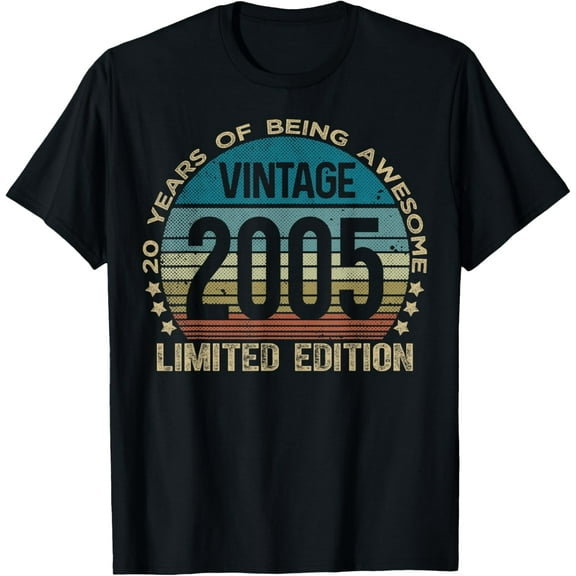 20 Year Old Gifts Vintage 2005 Limited Edition 20th Birthday T-Shirt