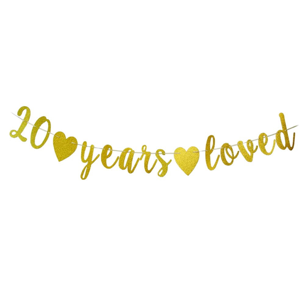 20th Sign 20 Years Loved banner Happy 20th Birthday Party Sign,Cheers to 20Th ...